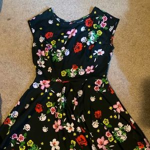 Floral black dress